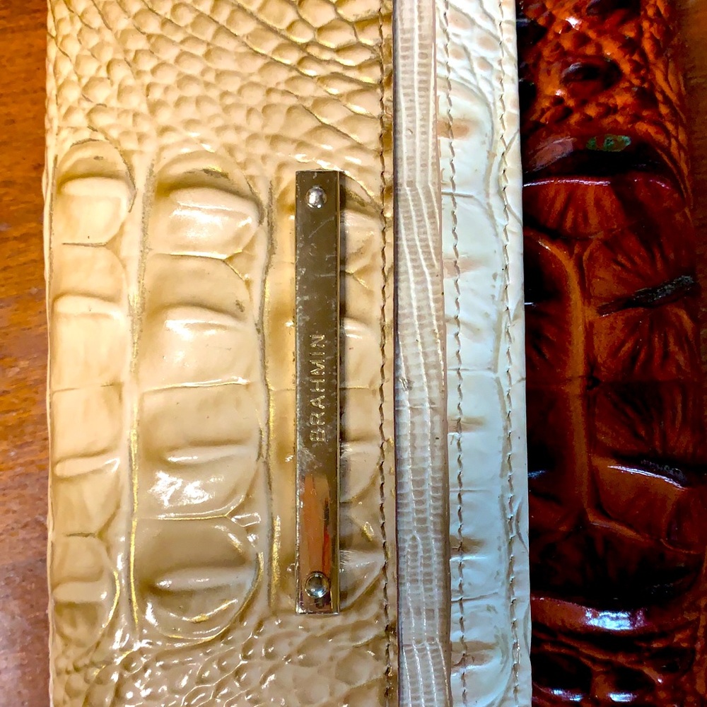 Brahmin pecan Melbourne trifold wallet! Like new